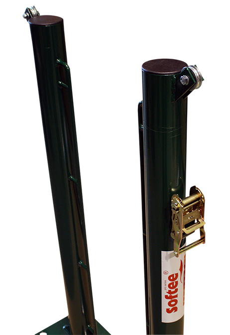 JUEGO DE 2 POSTES DE PÁDEL FIJOS Ø 80MM CON BASE PARA ATORNILLAR
